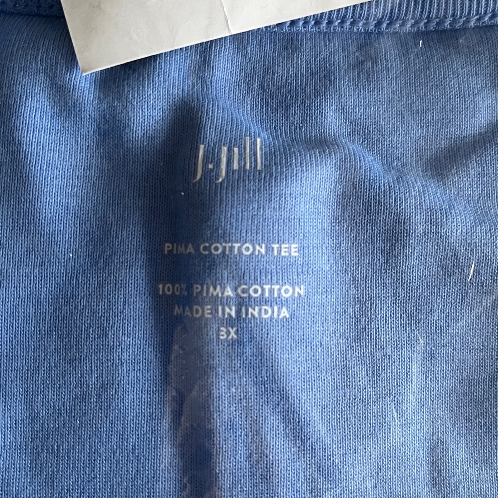 Brand new in package J. Jill 100% pima cotton short-sleeve tee top blue jay 3X - Picture 4 of 7